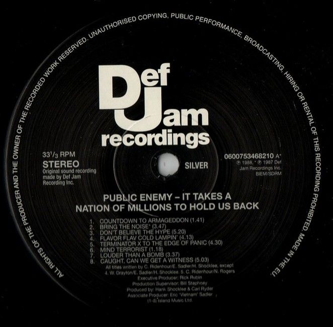 Public Enemy – It Takes A Nation Of Millions To Hold Us Back (LP, Album, Reissue, 180g, Vinyl)