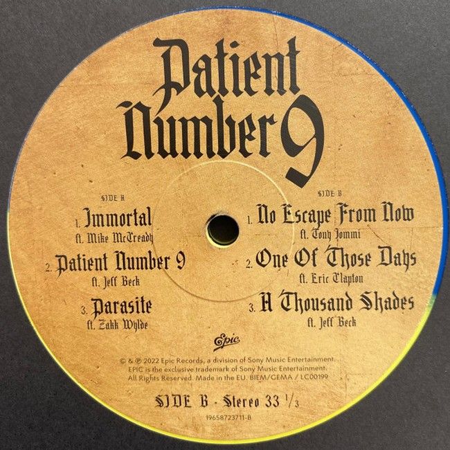 Ozzy Osbourne – Patient Number 9 (2LP, Album, Limited Edition, Blue & Yellow Split Split)