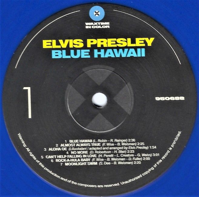 Elvis Presley – Blue Hawaii (LP, Album, Limited Edition, Reissue, Stereo, Blue Vinyl)