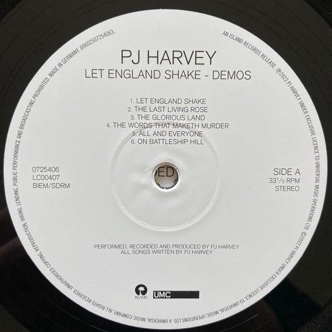 Платівка PJ Harvey – Let England Shake - Demos|Пі Джей Харві-Хай Англія трясеться-Демо
