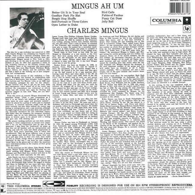 Charles Mingus – Mingus Ah Um (LP, Album, Reissue, Remastered, Stereo, 180g, Vinyl)