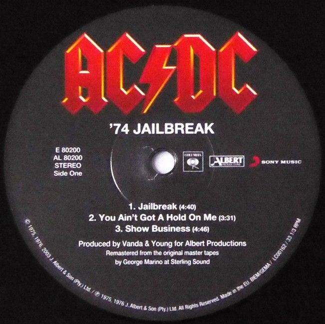 Платівка AC/DC – '74 Jailbreak|ЕЙСІ ДІСІ-'74 Втеча з в'язниці