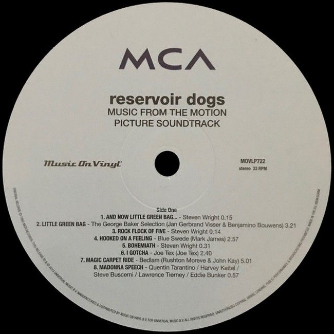 Reservoir Dogs (Music From The Original Motion Picture Soundtrack) (LP, Compilation, Reissue, 180g, Vinyl)