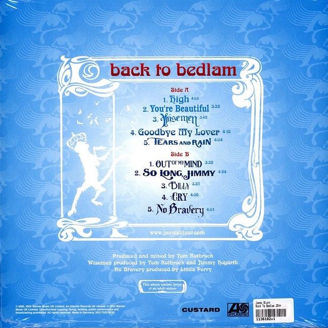 James Blunt – Back To Bedlam (LP, Album, Red Vinyl)