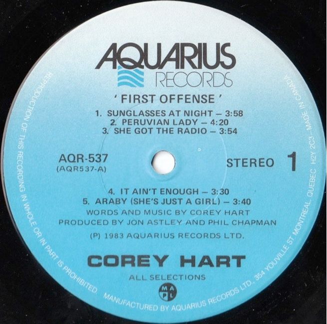 Corey Hart – First Offense (Vinyl)