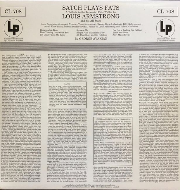 Louis Armstrong And His All-Stars – Satch Plays Fats: A Tribute To The Immortal Fats Waller By Louis Armstrong And His All-Stars (Vinyl)