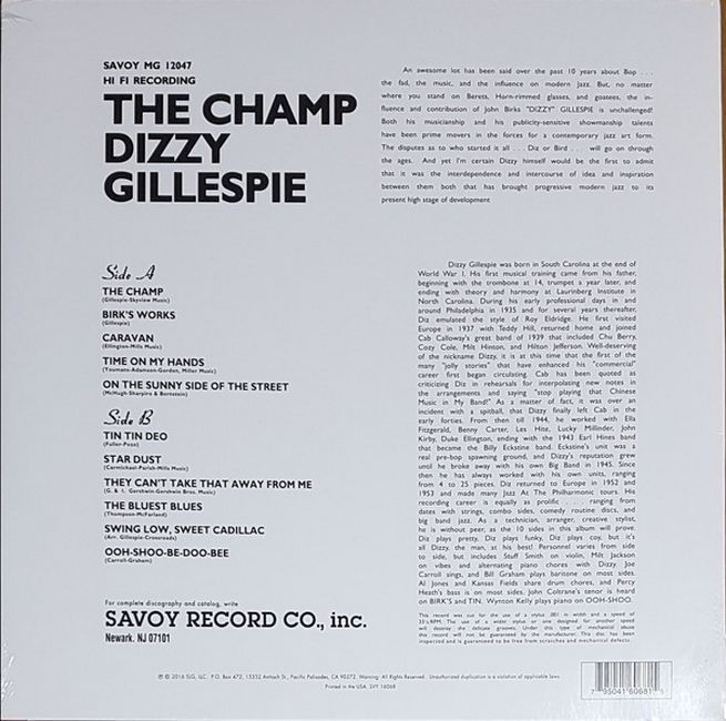 Dizzy Gillespie – The Champ (Vinyl)