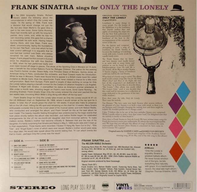 Платівка Френк Сінатра | Frank Sinatra – Frank Sinatra Sings For Only The Lonely (Vinyl)