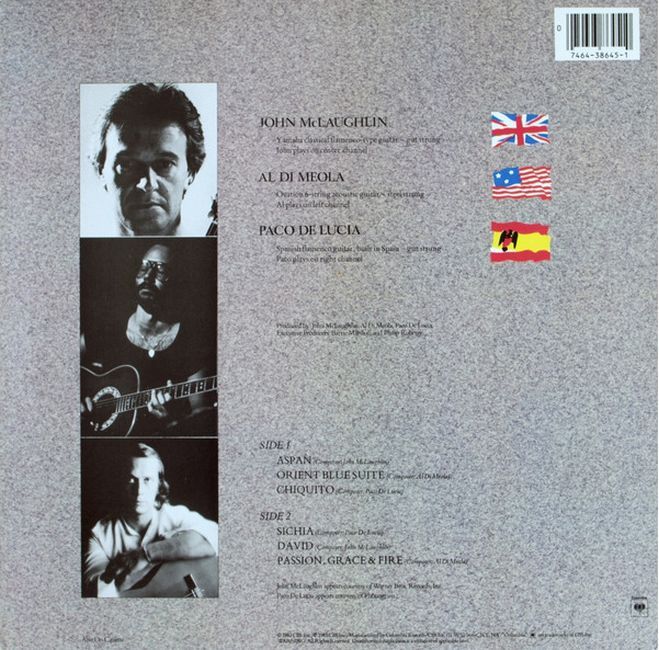 John McLaughlin, Al Di Meola, Paco De Lucia – Passion, Grace & Fire (Vinyl)