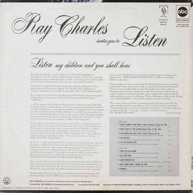 Ray Charles – Invites You To Listen (Vinyl)