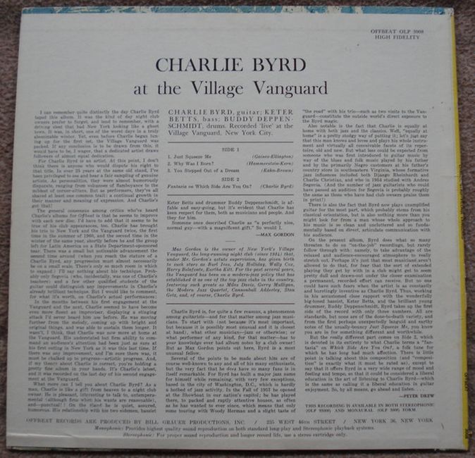 Charlie Byrd – At The Village Vanguard (Vinyl)