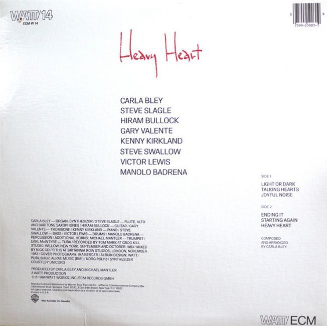 Carla Bley – Heavy Heart (Vinyl)