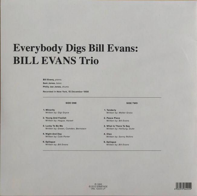Bill Evans Trio* – Everybody Digs Bill Evans (Vinyl)