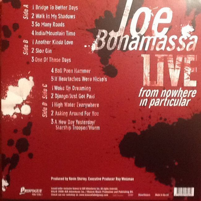 Joe Bonamassa – Live From Nowhere In Particular (Vinyl)