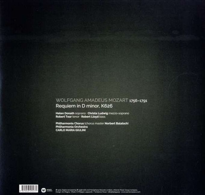 Wolfgang Amadeus Mozart , Carlo Maria Giulini, Philharmonia Orchestra And Chorus – Requiem In D Minor, K626 (LP, Remastered, Gatefold cover, Vinyl)
