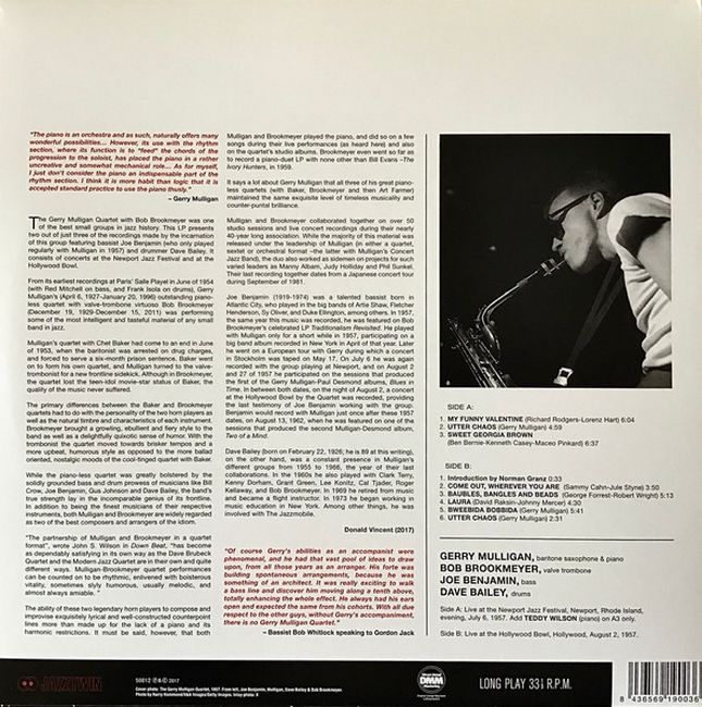 Gerry Mulligan Quartet With Bob Brookmeyer, Joe Benjamin & Dave Bailey – The Newport & Hollywood Bowl Sets (Vinyl)