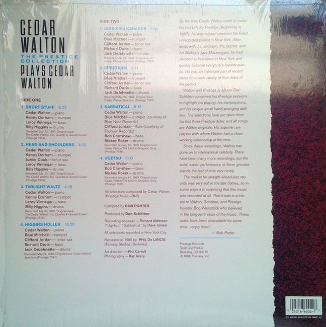 Cedar Walton – Plays Cedar Walton - The Prestige Collection (Vinyl)
