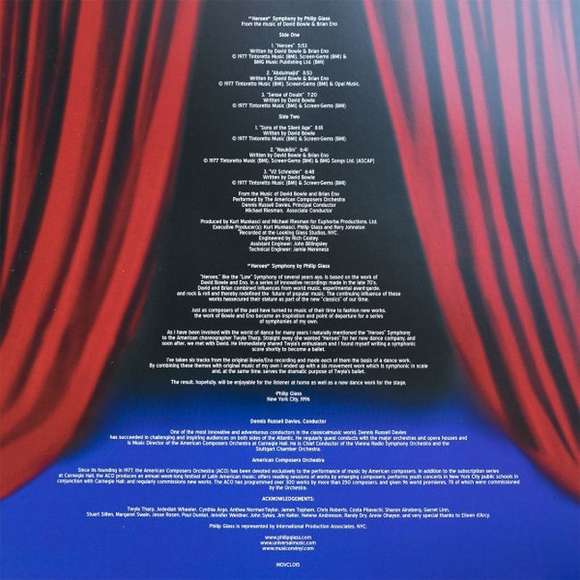 Philip Glass From The Music Of David Bowie & Brian Eno – "Heroes" Symphony (Vinyl)