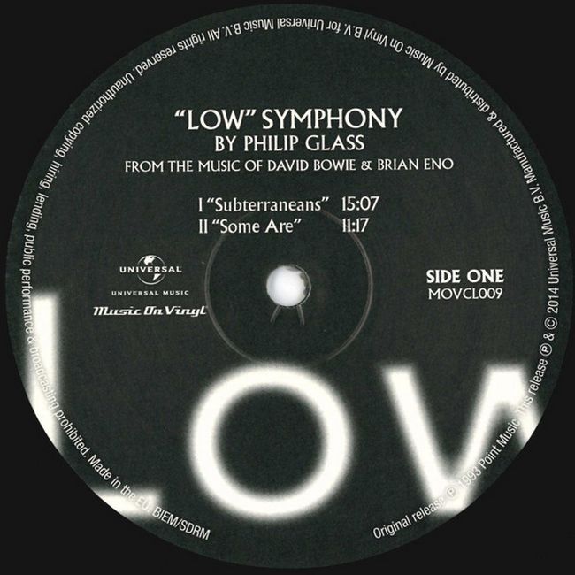 Philip Glass From The Music Of David Bowie & Brian Eno – "Low" Symphony (Vinyl)