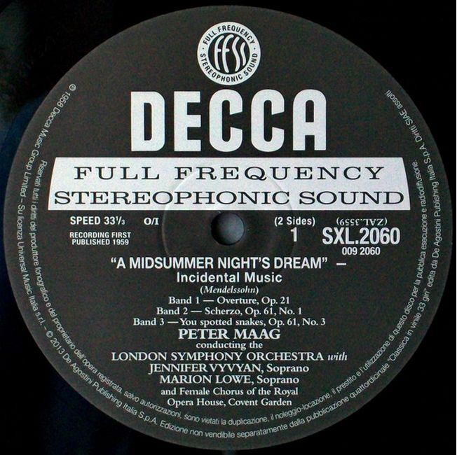 Mendelssohn, Maag, The London Symphony Orchestra, Vyvyan, Lowe, Female Chorus Of The Royal Opera House, Of The Covent Garden – A Midsummer Night's Dream (Vinyl)
