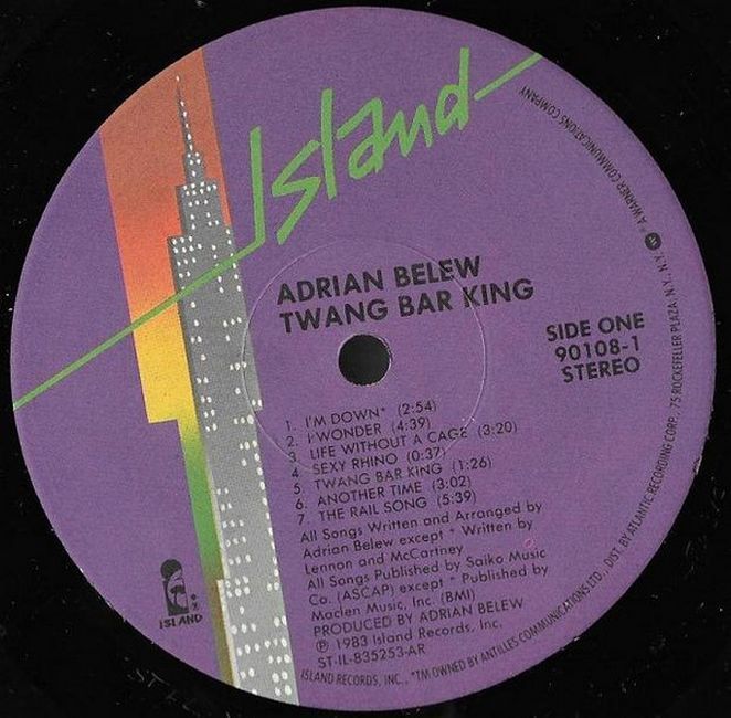 Платівка Adrian Belew – Twang Bar King|Адріан Белью-Тванг Бар Король