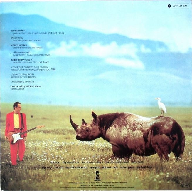 Платівка Адріан Белью – Самотній носоріг | Adrian Belew – Lone Rhino (Vinyl)