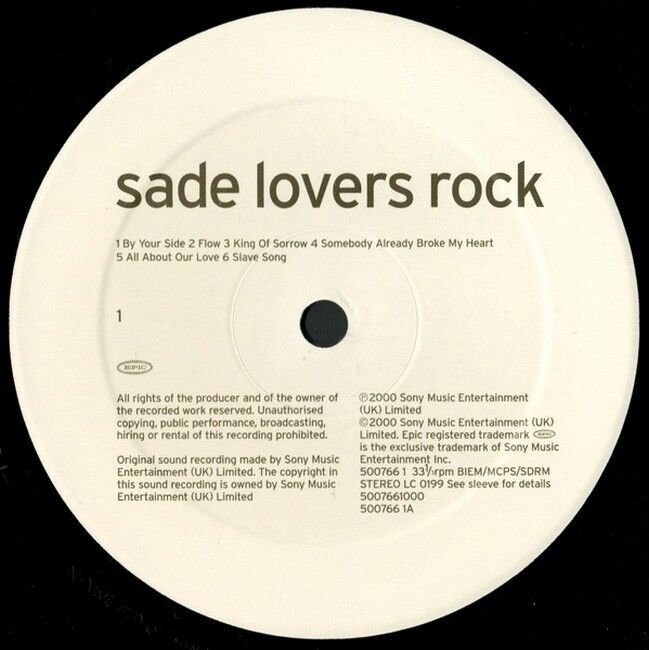 Платівка Sade – Lovers Rock|Саде-Рок закоханих