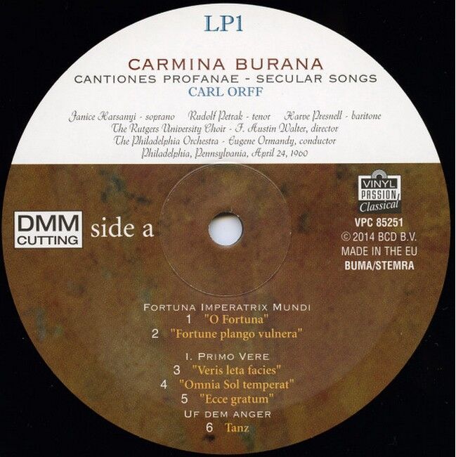Eugene Ormandy, Carl Orff, The Philadelphia Orchestra, The Rutgers University Choir – Carmina Burana (LP, Vinyl)