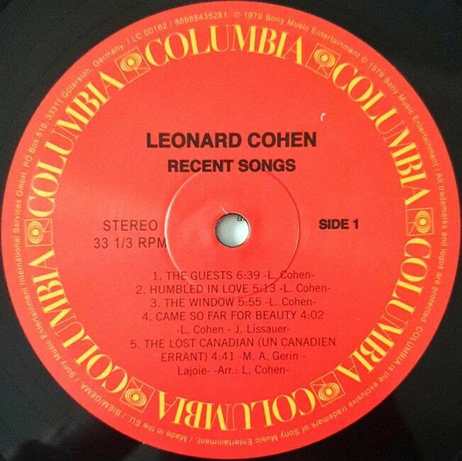 Leonard Cohen – Recent Songs (Vinyl)