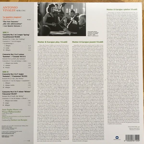 Vivaldi - Anne-Sophie Mutter, Wiener Philharmoniker, Herbert von Karajan – The Four Seasons / Le Quattro Stagioni / Die Vier Jahreszeiten / Les Quatre Saisons (Vinyl)