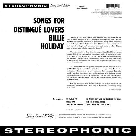 Billie Holiday – Songs For Distingue Lovers (Vinyl)