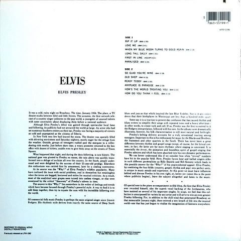 Платівка Elvis Presley – Elvis (Vinyl) | Елвіс Преслі
