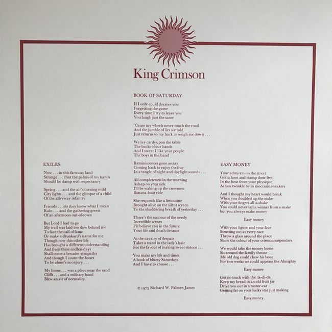 King Crimson – Larks' Tongues In Aspic (Vinyl)