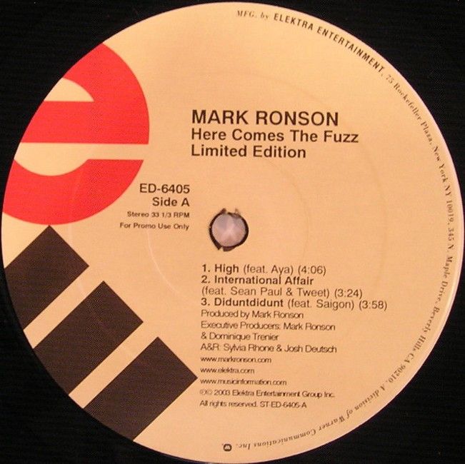 Платівка Mark Ronson – Here Comes The Fuzz(RPM, Limited Edition, Promo, Sampler, Vinyl)|Марк Ронсон-Ось і Пух