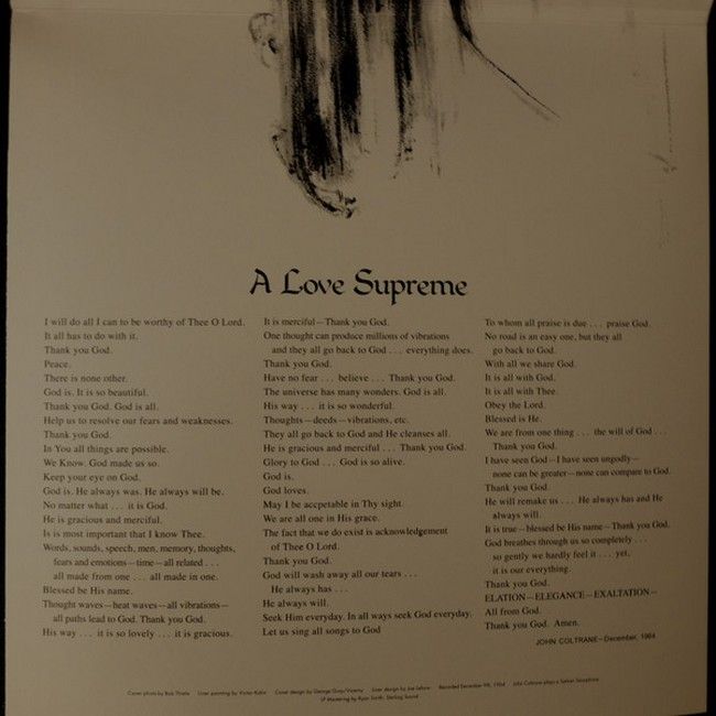 John Coltrane – A Love Supreme (LP, Album, Reissue, Remastered, Stereo, Gatefold Vinyl)