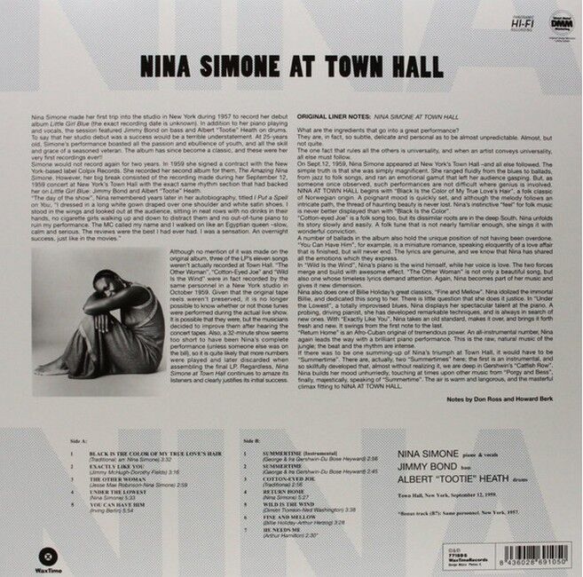 Nina Simone – Nina Simone At Town Hall (Vinyl) (Limited Edition, Reissue, Remastered)