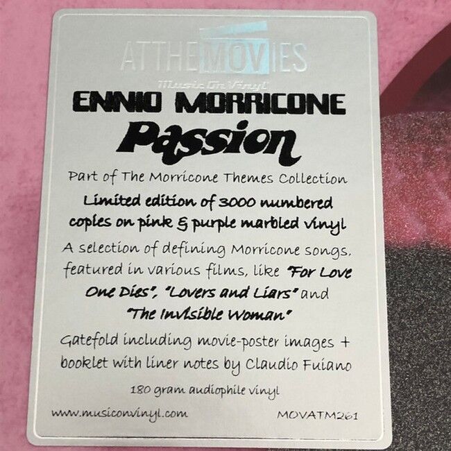 Ennio Morricone – Passion (Deluxe Edition, Limited Edition, Pink & Purple) (Vinyl)