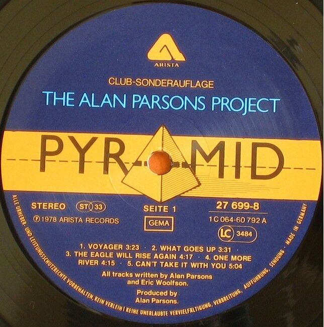 Платівка The Alan Parsons Project – Pyramid|Проект Алана Парсонса-Піраміда