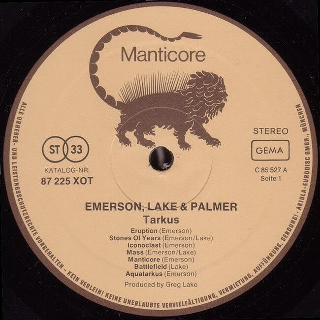 Платівка Emerson, Lake & Palmer – Tarkus|Емерсон, Лейк енд Палме-Таркус