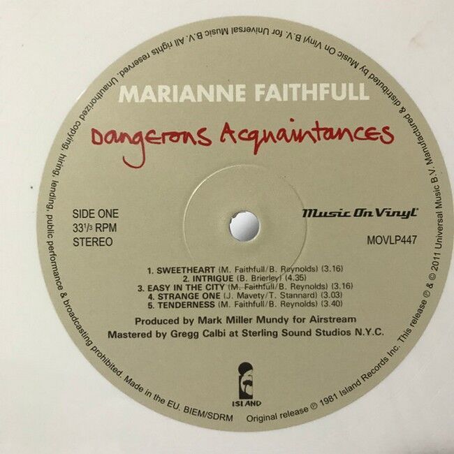 Marianne Faithfull – Dangerous Acquaintances (White Vinyl)