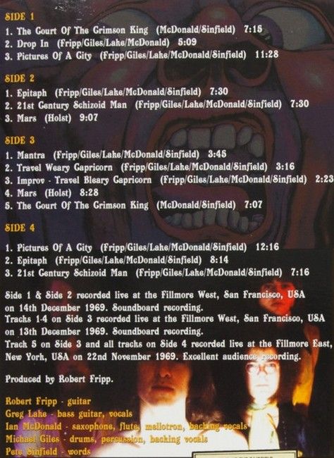 Платівка King Crimson – Live At The Fillmore (November - December 1969)|Багряний король-Наживо в The Fillmore(2xLP)