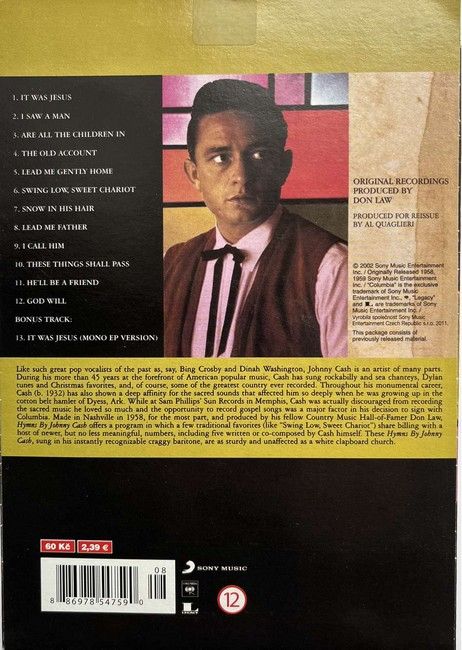 Музичний CD диск Johnny Cash – Hymns By Johnny Cash|Джонні Кеш