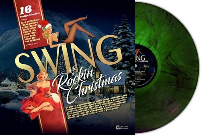 Various – Swing Into A Rockin Christmas (LP, Compilation, Limited Edition, Green Marble, 180 gram, Vinyl)