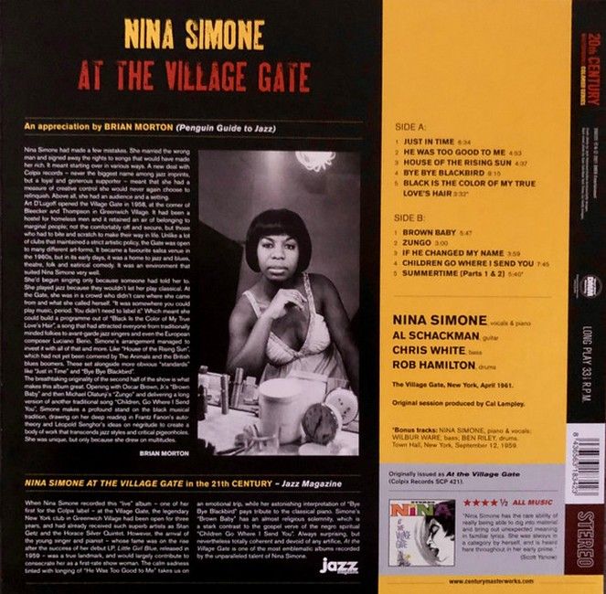 Nina Simone – At The Village Gate (LP, Album, Limited Edition, Reissue, Blue Vinyl)