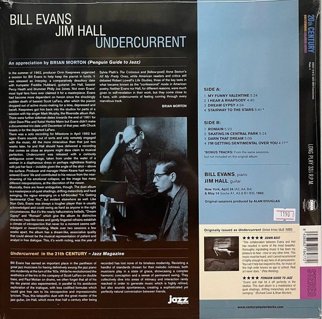 Bill Evans, Jim Hall - Undercurrent (LP, Record Limited Edition, Import Blue Vinyl)
