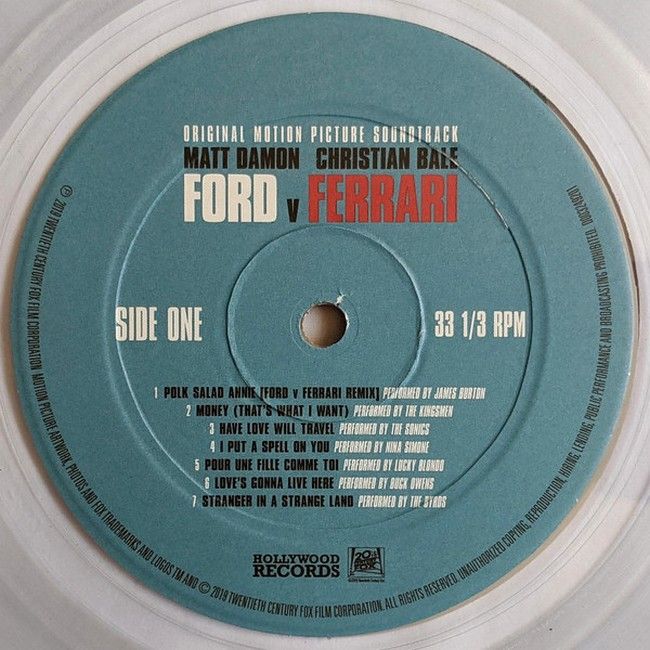 Various – Ford v Ferrari (Original Motion Picture Soundtrack) (LP, Compilation, Clear Vinyl)