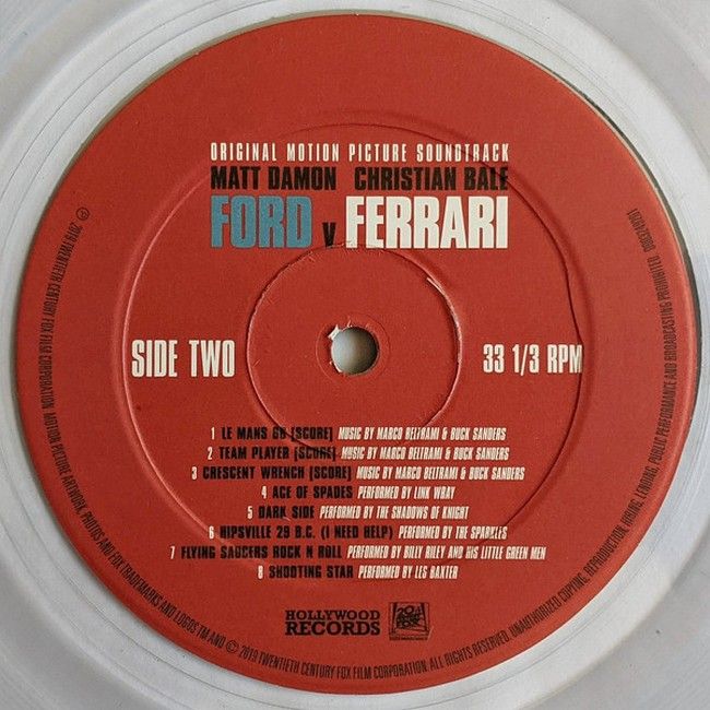 Various – Ford v Ferrari (Original Motion Picture Soundtrack) (LP, Compilation, Clear Vinyl)
