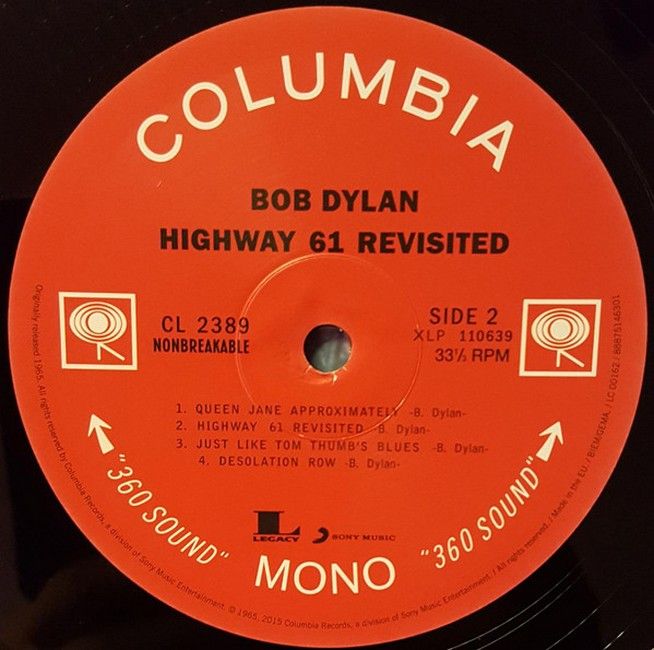 Bob Dylan – Highway 61 Revisited (LP, Album, Reissue, Mono, 180 Gram, Vinyl)