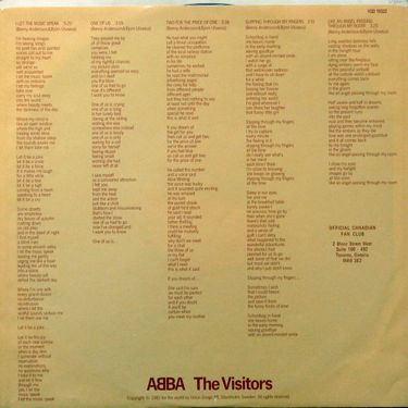 Платівка Abba - The Visitors|АББА - Відвідувачі