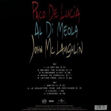 Paco De Lucia/Al Di Meola/John McLaughlin - The Guitar Trio (Vinyl)